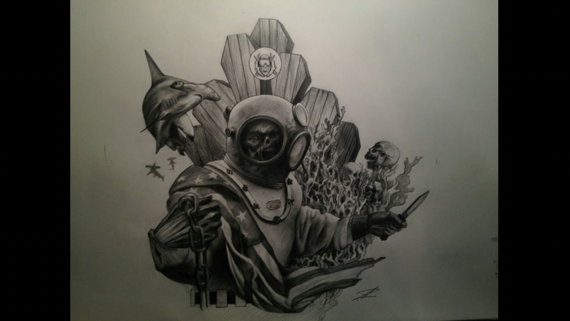 Mike’s Combat Diver Tattoo Drawing